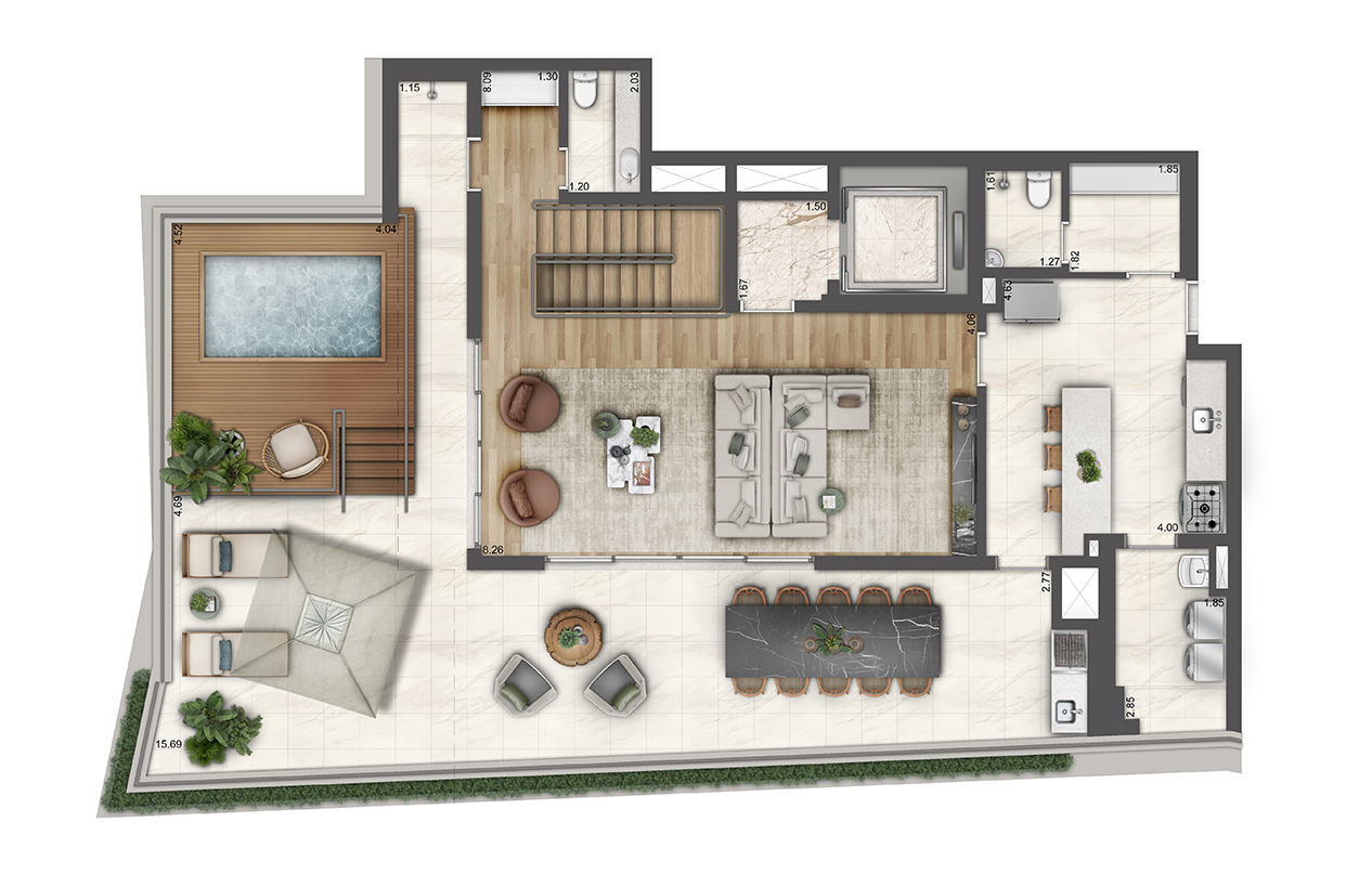 Planta Duplex Superior - 371m²