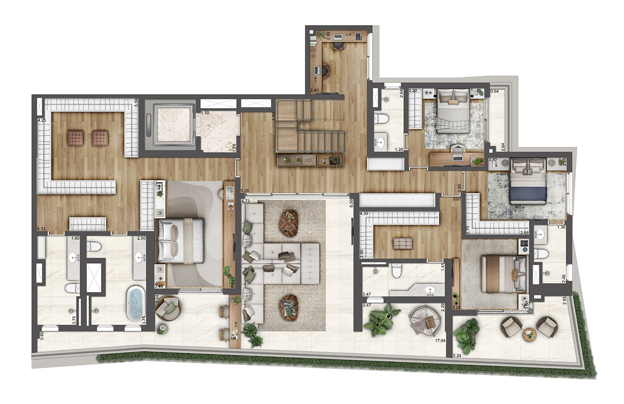 Planta Duplex Inferior - 512m²