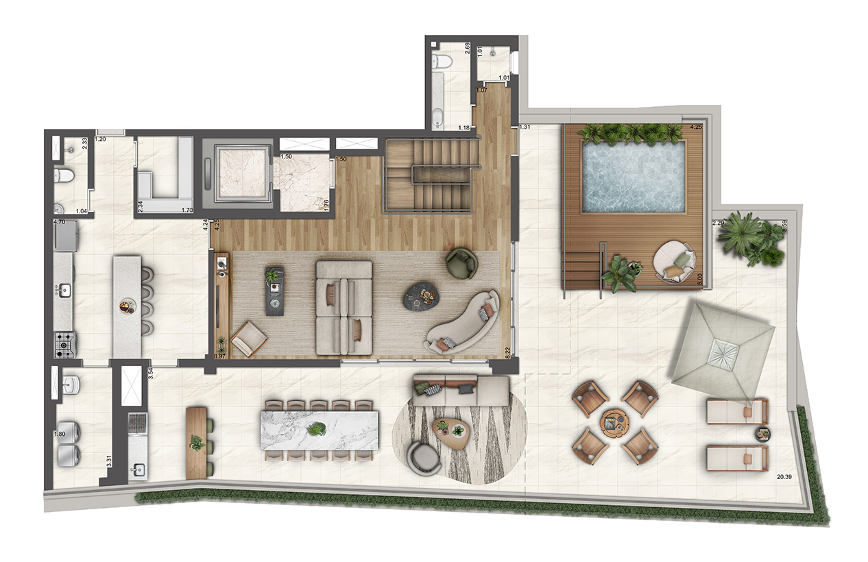 Planta Duplex Superior - 512m²